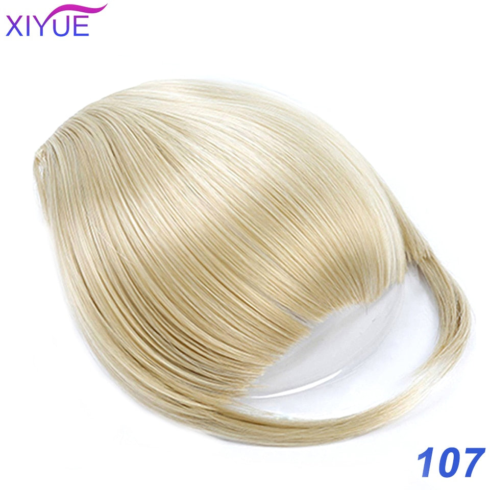 Black/Light Brown Clip In Hair Bangs Hairpiece Accessories Synthetic Fake Bangs Clip In Hair Extensions Clip In Hair Pieces