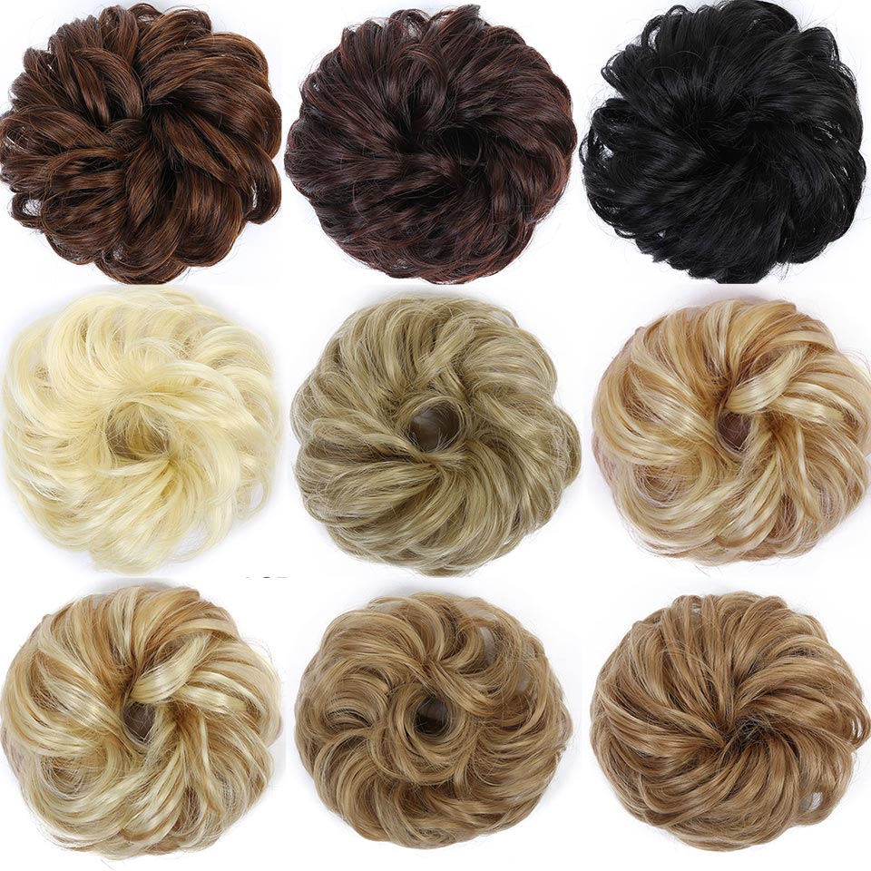 Bybrbana Brazil 100% Human Hair Non-remy Hair Soft Hair Bun Curly  Elastic Wavy Braid Headband Ponytail Women