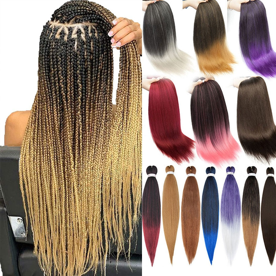 Braiding Hair Pre Stretched Synthetic Braids Extensions Jumbo Box Braid Yaki Straight Hair Bundles for Senegalese Twist