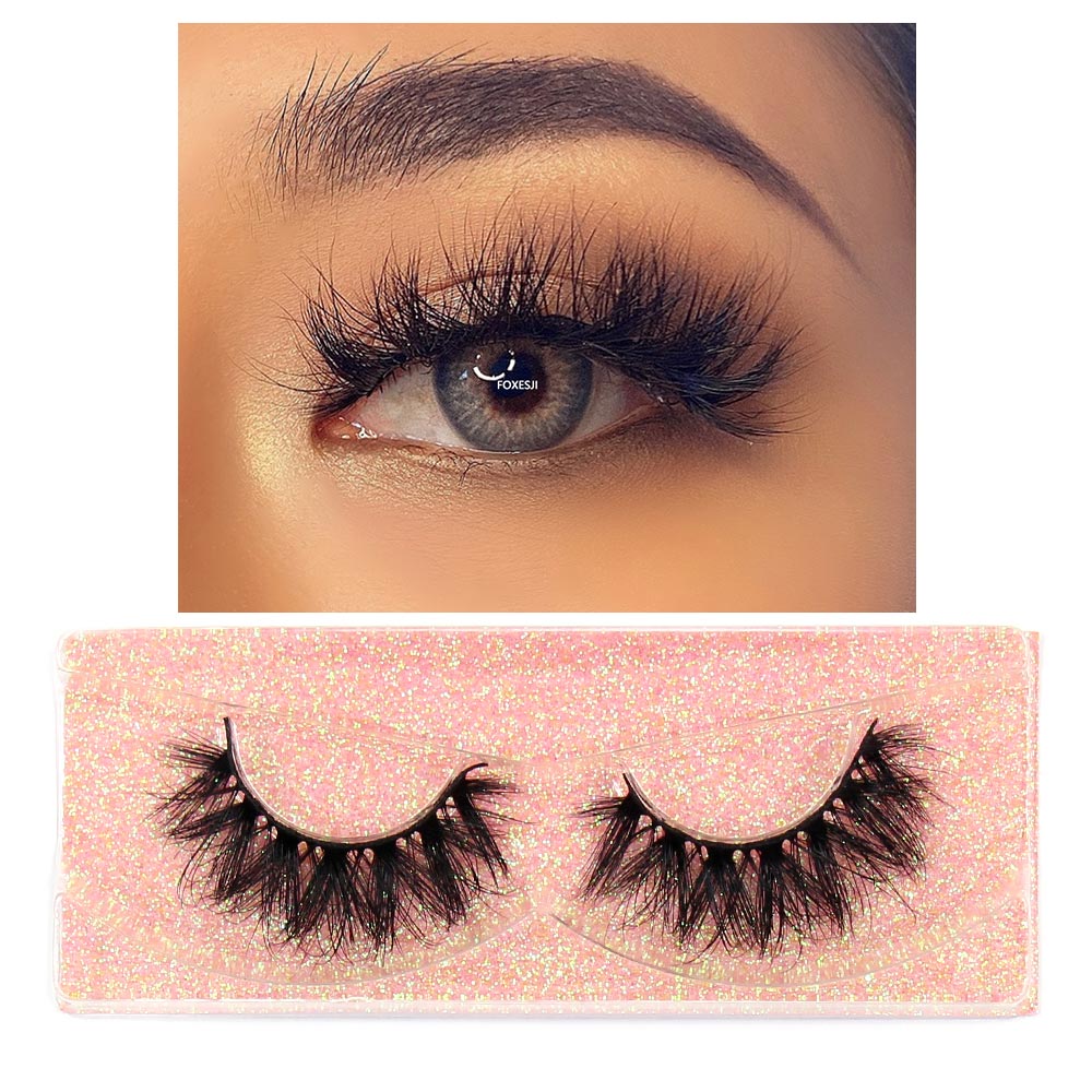 FOXESJI 3D Mink Lashes Makeup False Eyelashes Fluffy Thick Cross Cruelty free Natural Mink Eyelashes Eyelash Extension Lashes