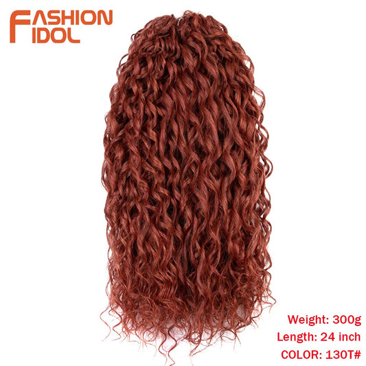 Deep Wavy Twist Crochet Hair Synthetic Afro Curly Hair Crochet Braids High Temperature Fiber Braiding Hair Extensions For Women