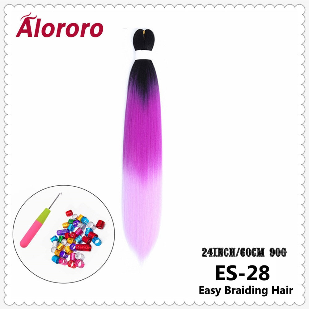 Alororo Synthetic Hair Braids Extensions Braiding Hair Pre Stretched 24 Inches Afro Jumbo Braid Hair Profession Braids