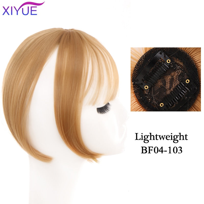 Black/Light Brown Clip In Hair Bangs Hairpiece Accessories Synthetic Fake Bangs Clip In Hair Extensions Clip In Hair Pieces