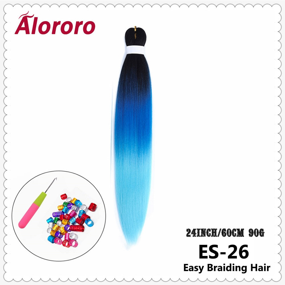 Alororo Synthetic Hair Braids Extensions Braiding Hair Pre Stretched 24 Inches Afro Jumbo Braid Hair Profession Braids