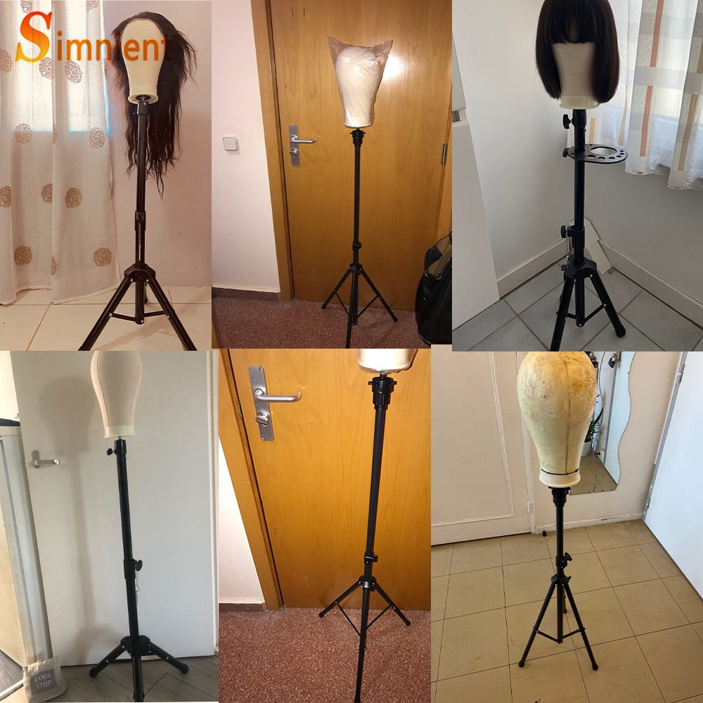 Simnient Adjustable Tripod Stand Holder Mannequin Head Tripod Hairdressing Training Head Holder Top Selling Hair Wig Stands Tool