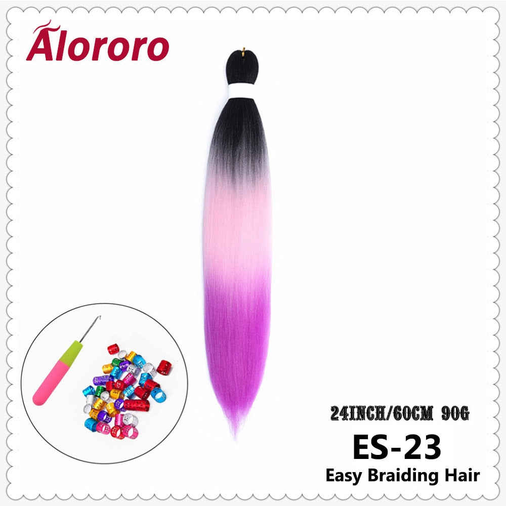 Alororo Synthetic Hair Braids Extensions Braiding Hair Pre Stretched 24 Inches Afro Jumbo Braid Hair Profession Braids