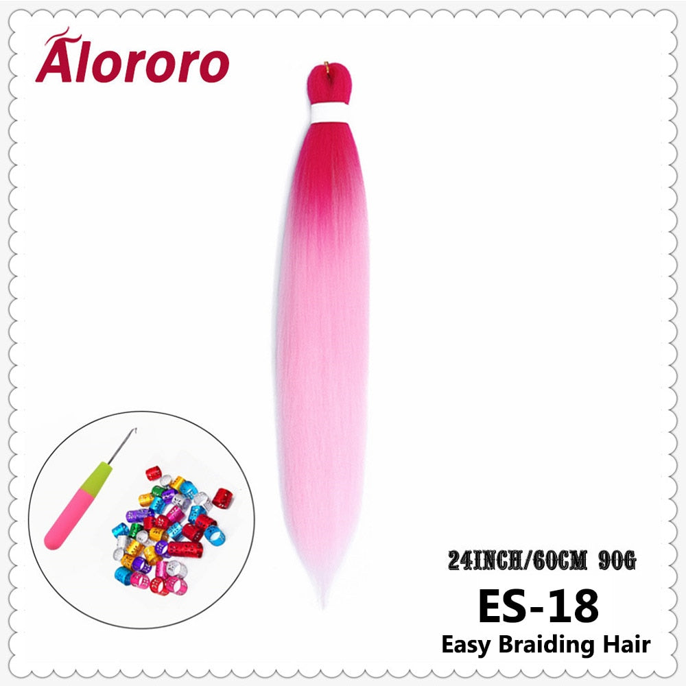 Alororo Synthetic Hair Braids Extensions Braiding Hair Pre Stretched 24 Inches Afro Jumbo Braid Hair Profession Braids