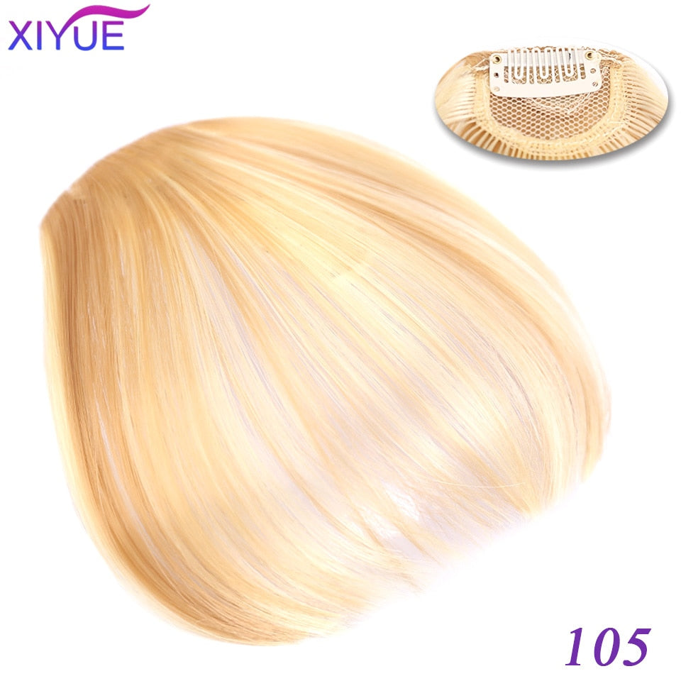 Black/Light Brown Clip In Hair Bangs Hairpiece Accessories Synthetic Fake Bangs Clip In Hair Extensions Clip In Hair Pieces