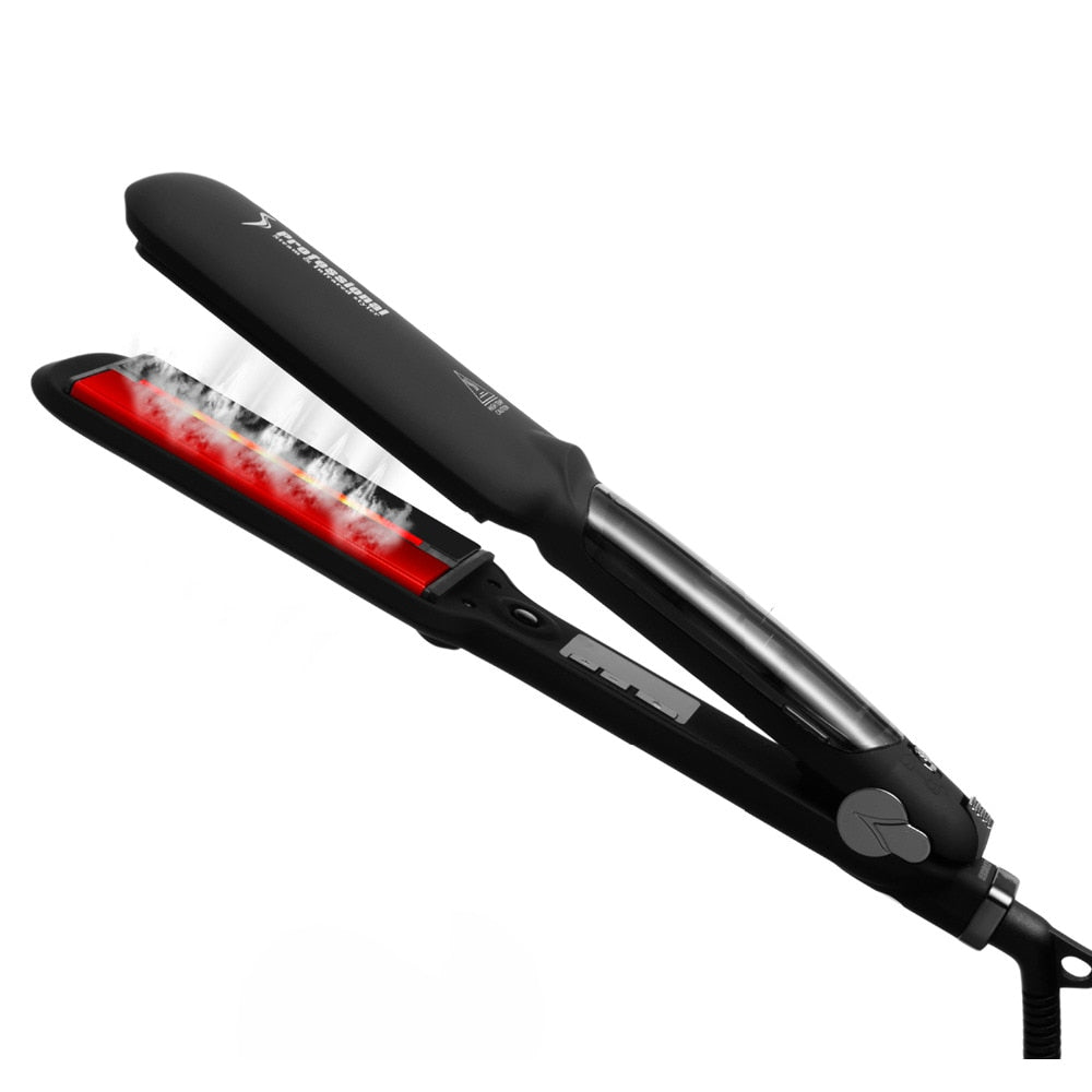 NEW LCD Ultrasonic Hair Infrared Steam Flat Iron Hair Care Cold Iron Recover Hair Damaged Smoothly Hair Treatment Straightener