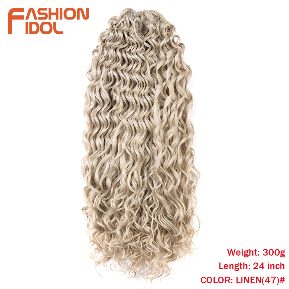 Deep Wavy Twist Crochet Hair Synthetic Afro Curly Hair Crochet Braids High Temperature Fiber Braiding Hair Extensions For Women