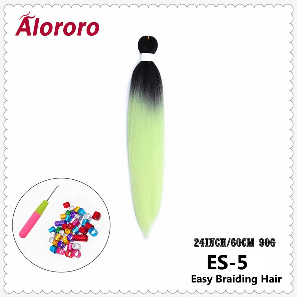 Alororo Synthetic Hair Braids Extensions Braiding Hair Pre Stretched 24 Inches Afro Jumbo Braid Hair Profession Braids