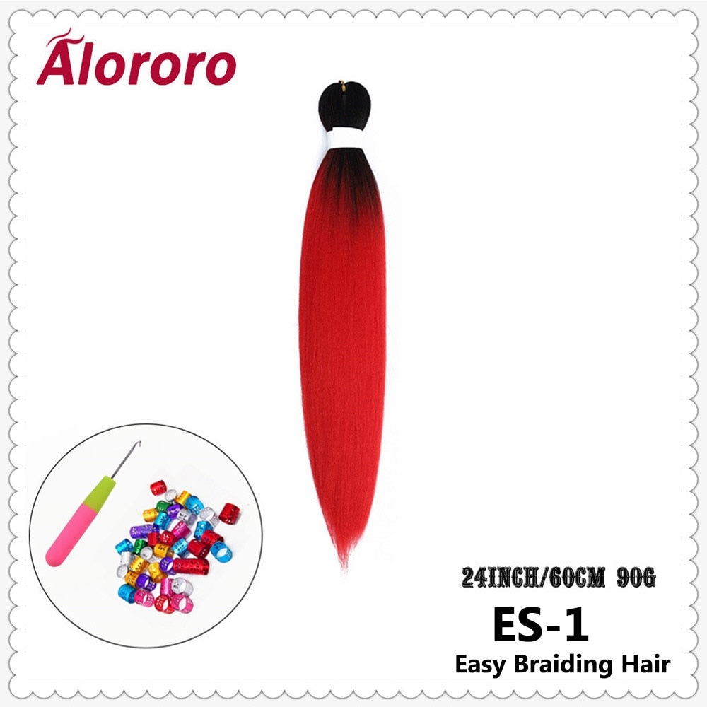 Alororo Synthetic Hair Braids Extensions Braiding Hair Pre Stretched 24 Inches Afro Jumbo Braid Hair Profession Braids