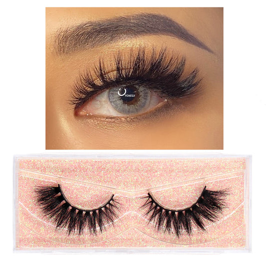 FOXESJI Makeup Eyelashes 3D Mink Lashes Fluffy Soft Wispy Natural Cross Eyelash Extension Reusable Lashes Mink False Eyelashes