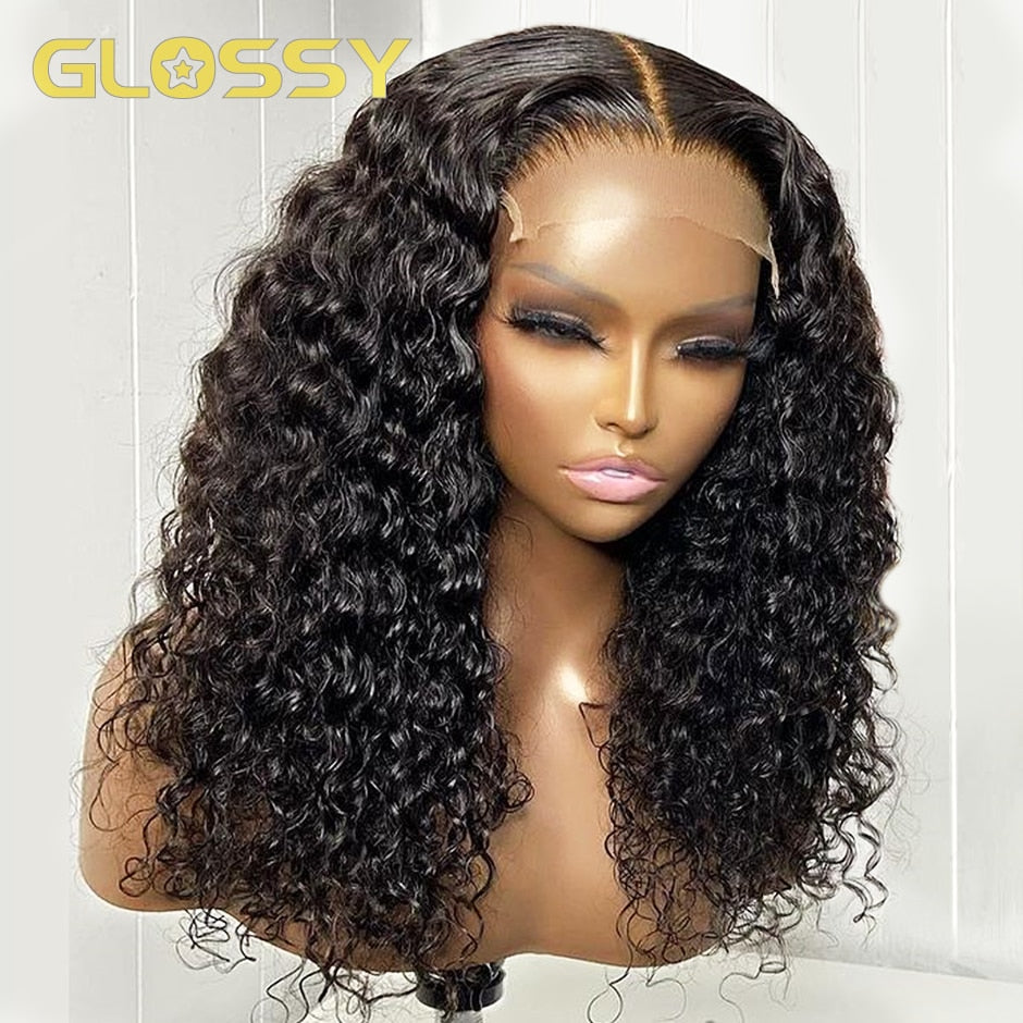 Brazilian Curly Bob Human Hair Wig 13x4 Deep Wave Lace Front Human Hair Wigs for Women HD Transparent Lace Frontal Closure Wig