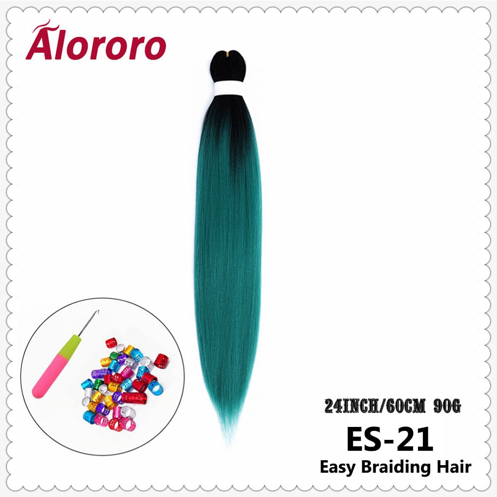 Alororo Synthetic Hair Braids Extensions Braiding Hair Pre Stretched 24 Inches Afro Jumbo Braid Hair Profession Braids