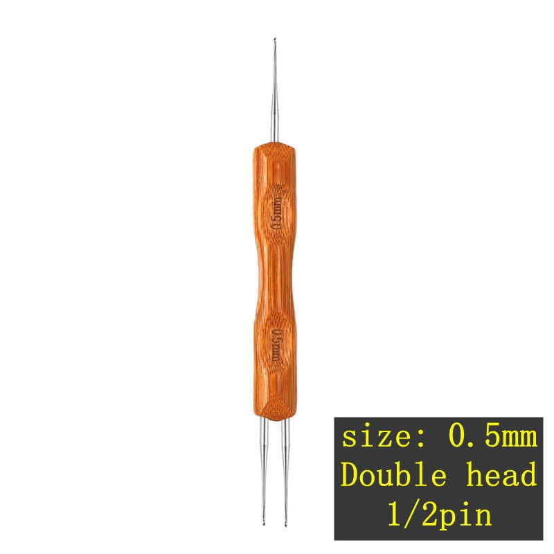 1Pcs/Lot 1-2 Hook 1-3 Hooks Style Dreadlock Needle for Braid 0.5Mm 0.75Mm Natural Bamboo Dread-Lock Hair Weaving Tool