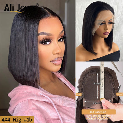 Straight Bob Wig 13X4 Lace Front Wigs For Black Women Highlight Wigs Remy Hair Brazilian Colored Short Bob Ombre Human Hair Wigs