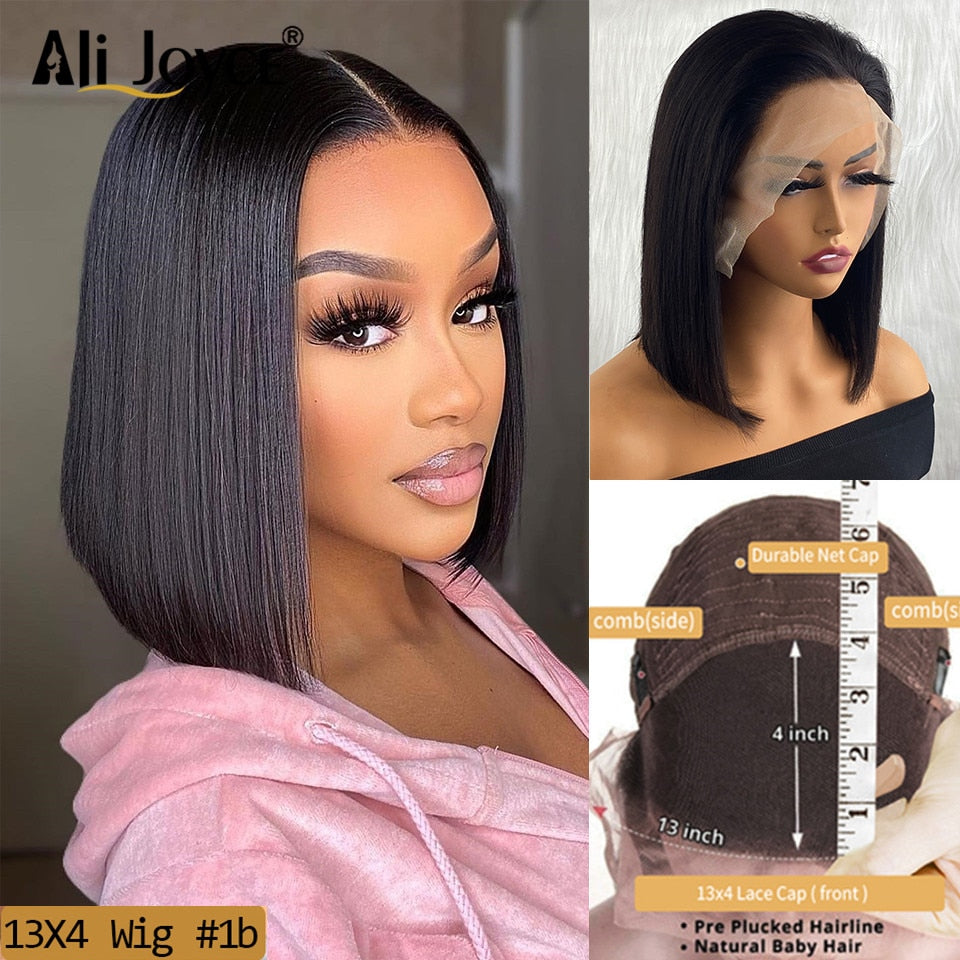 Straight Bob Wig 13X4 Lace Front Wigs For Black Women Highlight Wigs Remy Hair Brazilian Colored Short Bob Ombre Human Hair Wigs