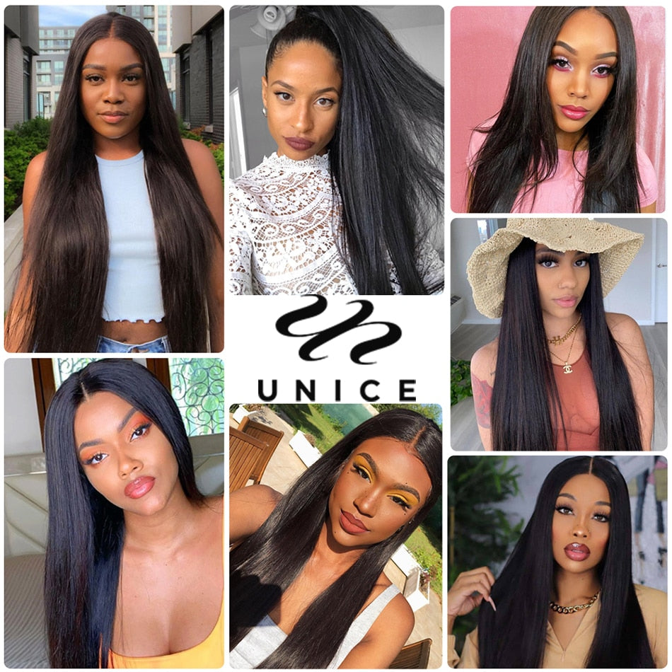 UNICE HAIR 30 Inch Brazilian Bone Straight Hair Bundles 100% Human Hair Weave Bundles Straight Virgin Hair Extension 1/3/4 PCS