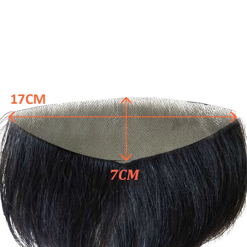 Men Toupee 100% Human Hair Piece V Loop Front Toupee for Men Thin Skin PU Men Wigs 6inch Remy Hair Replacement Natural Color