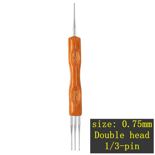 1Pcs/Lot 1-2 Hook 1-3 Hooks Style Dreadlock Needle for Braid 0.5Mm 0.75Mm Natural Bamboo Dread-Lock Hair Weaving Tool