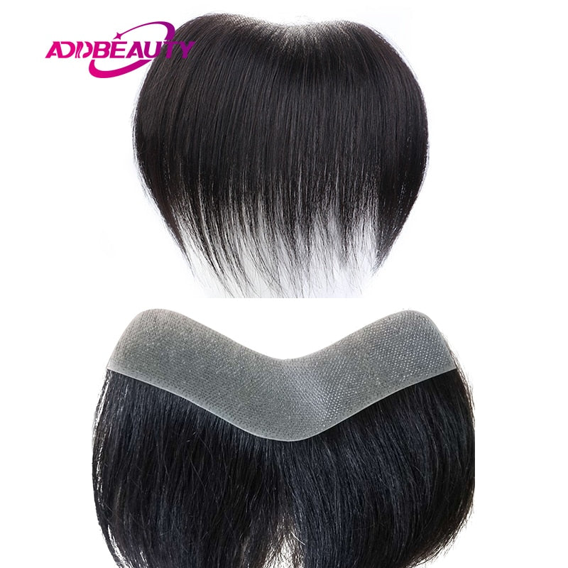 Men Toupee 100% Human Hair Piece V Loop Front Toupee for Men Thin Skin PU Men Wigs 6inch Remy Hair Replacement Natural Color