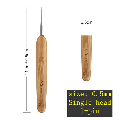 1Pcs/Lot 1-2 Hook 1-3 Hooks Style Dreadlock Needle for Braid 0.5Mm 0.75Mm Natural Bamboo Dread-Lock Hair Weaving Tool