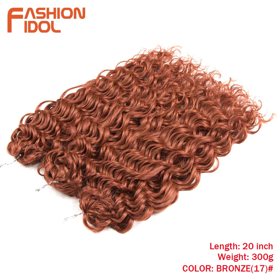 Deep Wavy Twist Crochet Hair Synthetic Afro Curly Hair Crochet Braids High Temperature Fiber Braiding Hair Extensions For Women