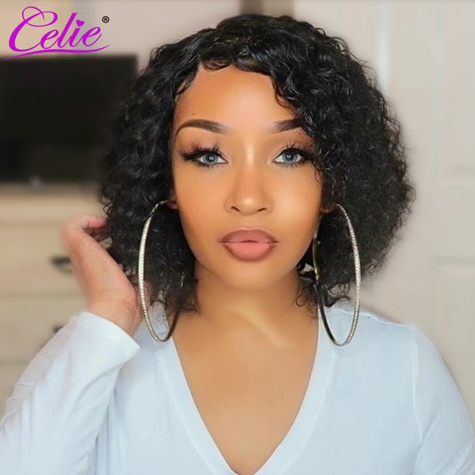 Pixie Cut Wig Human Hair For Women Bob Lace Frontal Wig Short Bob Lace Wig Water Wave 13x4 Lace Front Human Hair Wig