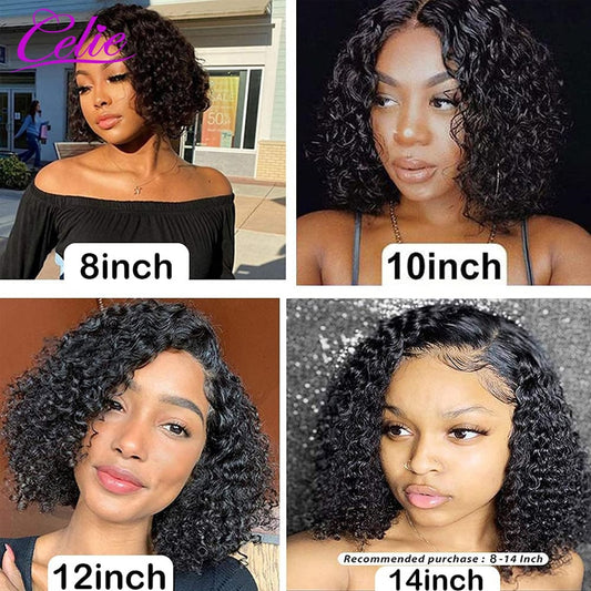 Pixie Cut Wig Human Hair For Women Bob Lace Frontal Wig Short Bob Lace Wig Water Wave 13x4 Lace Front Human Hair Wig