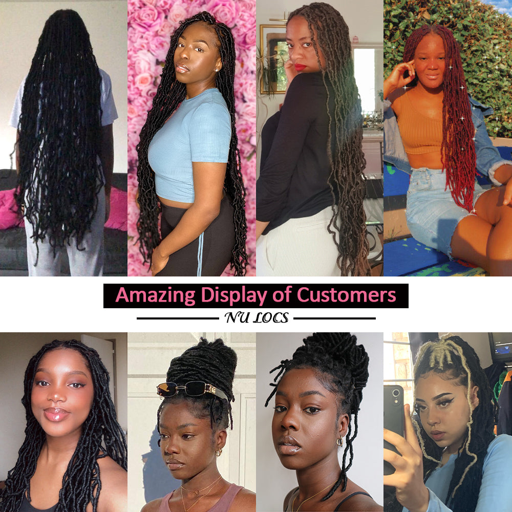 YunRong Nu Locs Crochet Hair 36 24 18 Inch 21 Strands Faux Locs Extension Soft Goddess Braiding Dreadlocks Hair For Black Women