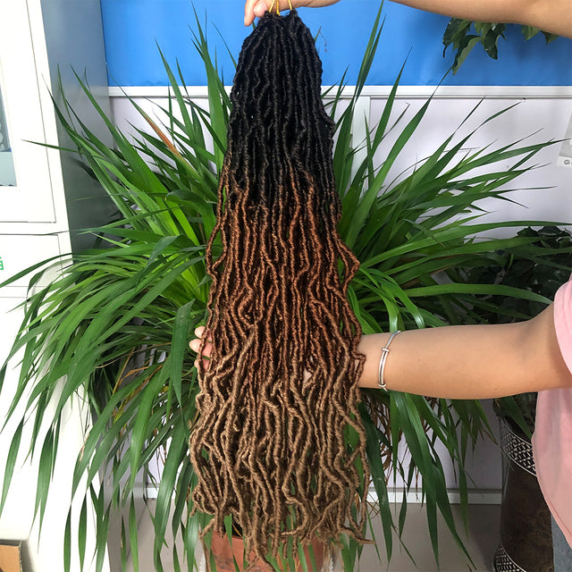 YunRong Nu Locs Crochet Hair 36 24 18 Inch 21 Strands Faux Locs Extension Soft Goddess Braiding Dreadlocks Hair For Black Women