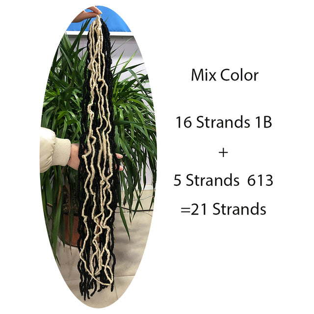 YunRong Nu Locs Crochet Hair 36 24 18 Inch 21 Strands Faux Locs Extension Soft Goddess Braiding Dreadlocks Hair For Black Women